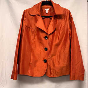 Women's Chico's Orange Blazer & Suit Jacket Chicos’sSize 2 (12 Large )